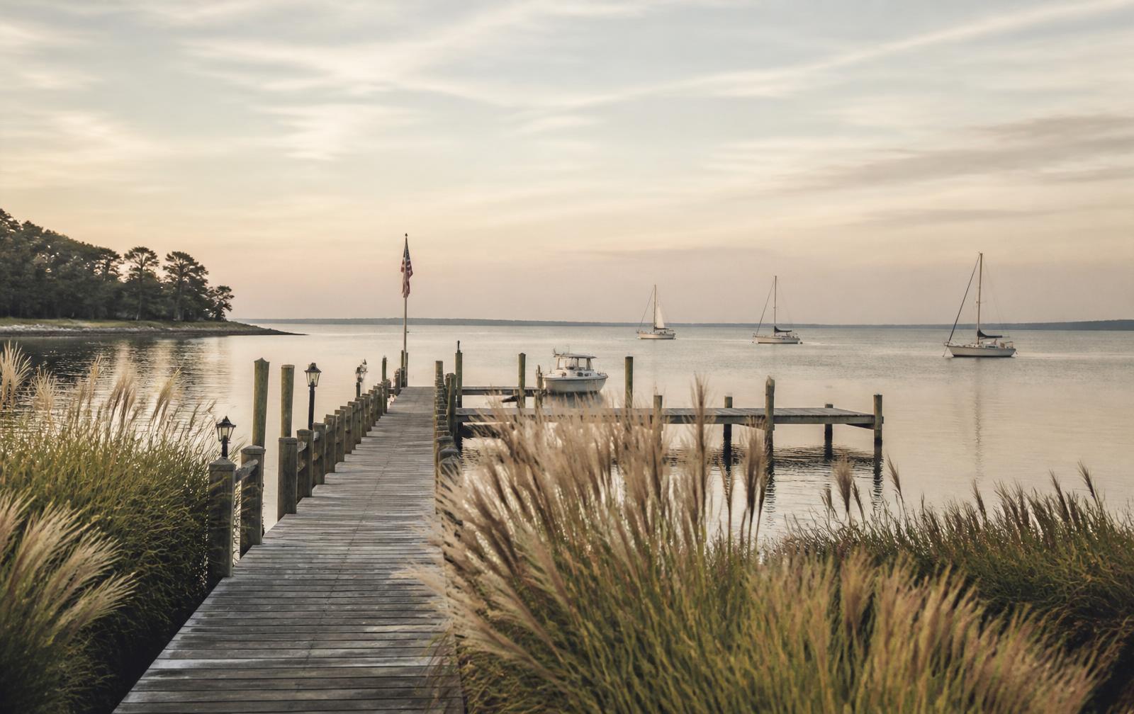 Chesapeake Bay dock at dawn